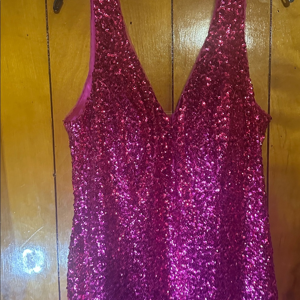 Morgan and Co. Sparkling Pink Sequin Gown - Picture 4 of 7
